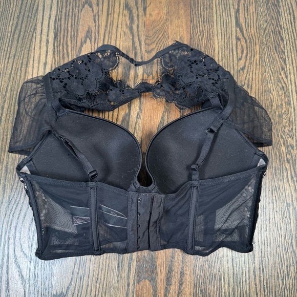 Victoria’s Secret Very Sexy high neck strap mesh sleeve longline push up bra 34C - Picture 5 of 7